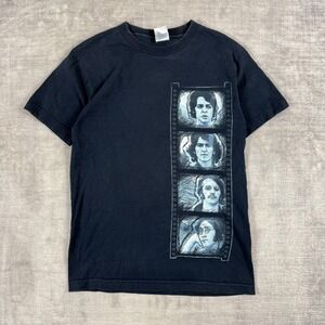 The Beatles Shirt Mens Small Navy Blue Vintage Y2k Film Strip Graphic Band Rock